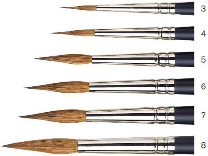 Deluxe Synthetic Sable Watercolor Brush - #8 Pointed Round for Fine Detailing