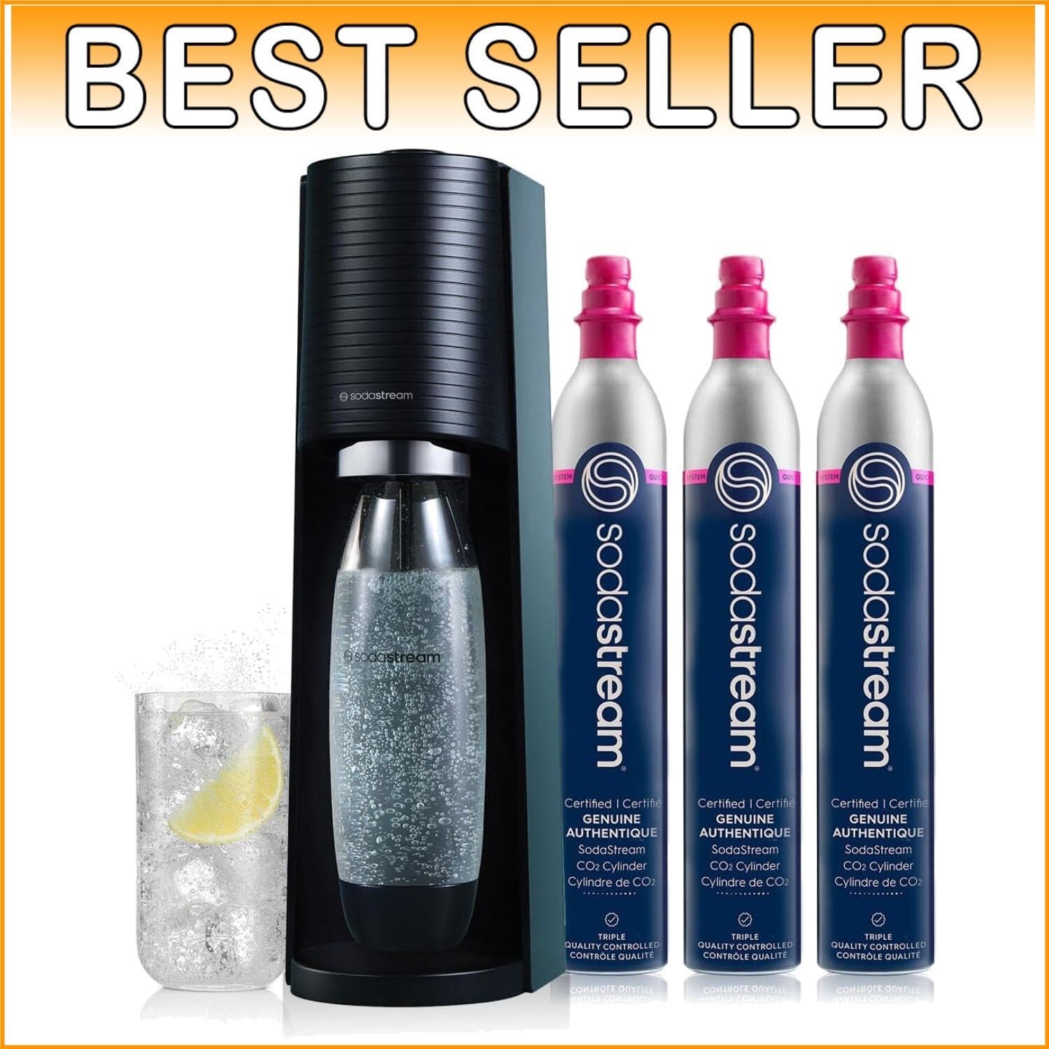 Eco-Friendly Terra Sparkling Water Maker Bundle: Enjoy Fresh Bubbles Anywhere