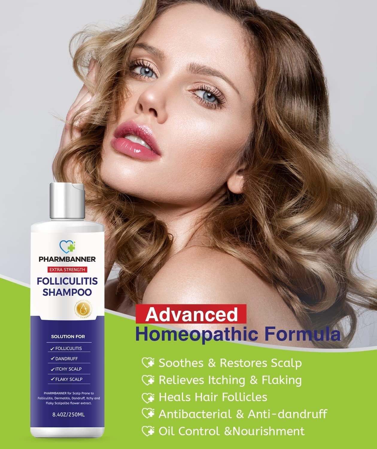 Natural Folliculitis & Scalp Psoriasis Shampoo - Safe for Adults and Kids