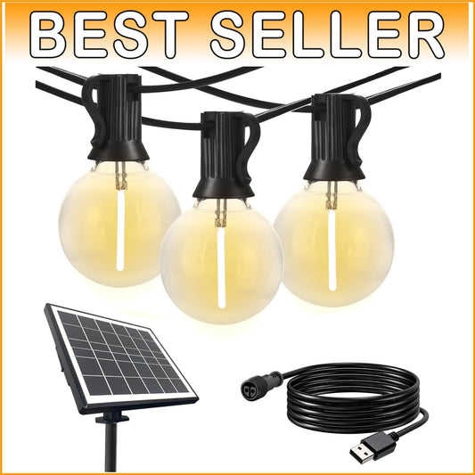 100ft Solar String Lights: 48 Waterproof LED Bulbs for Elegant Outdoor Spaces