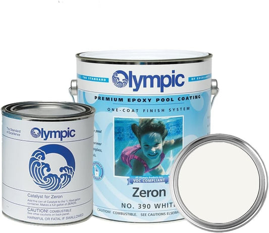 1 Gallon Zeron Two-Part Epoxy Pool Paint - Professional Grade High-Gloss Finish
