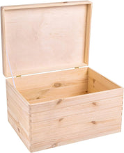 Load image into Gallery viewer, Spacious Hinged Lid Wooden Storage Box - Ideal for Crafts &amp; Toys 15.8x11.8