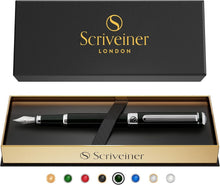 Load image into Gallery viewer, Stunning Green Black Luxury Fountain Pen - Smooth Writing, Gift Box Included