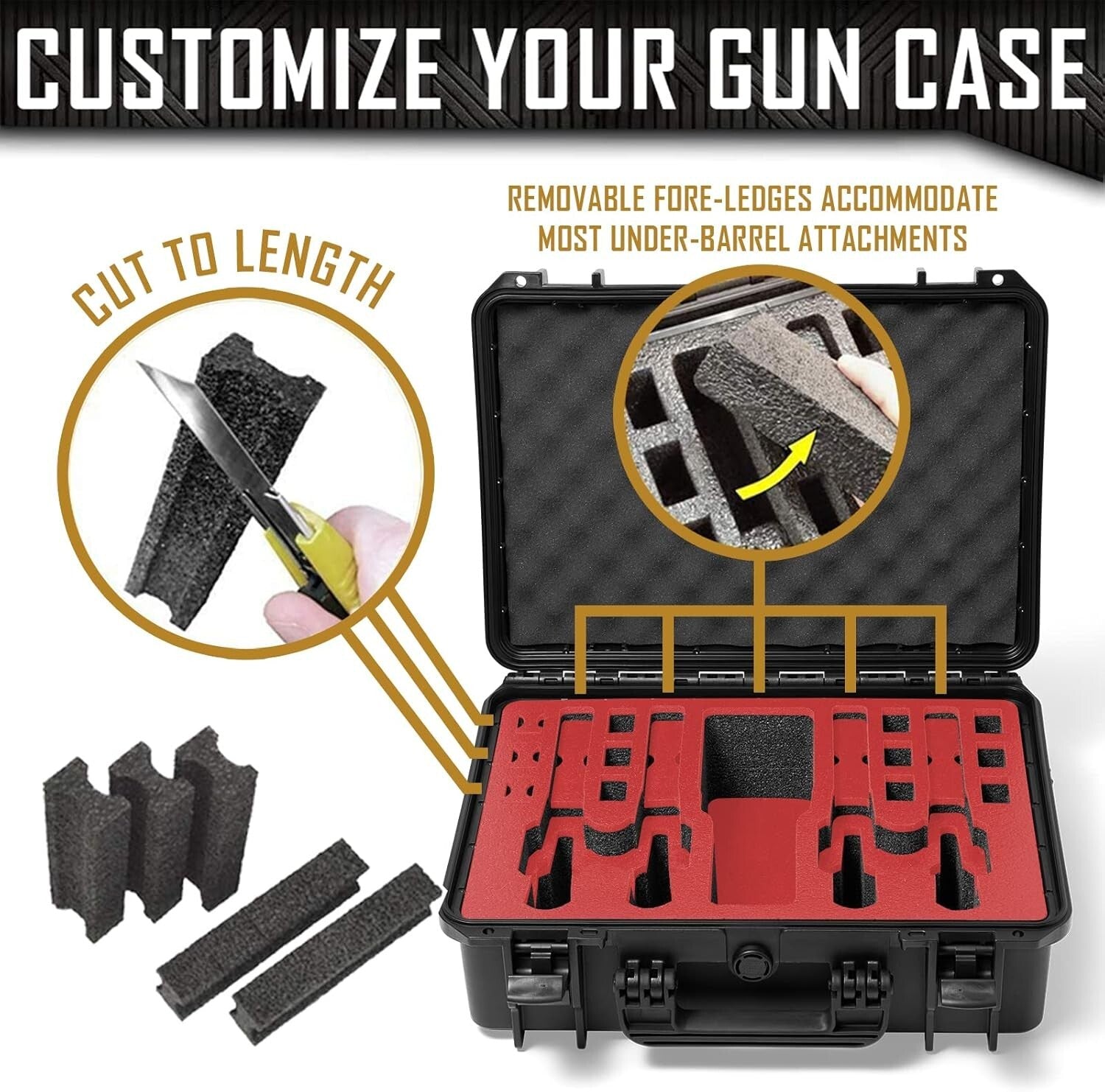 4 Pistol Firearm Case with MILITARY-GRADE Foam Insert - Dustproof & Waterproof