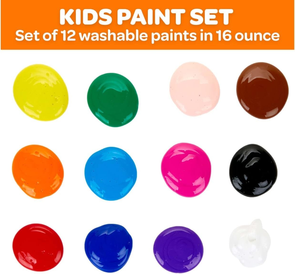 Long-Lasting 12ct Kids Craft Paint Set - 16oz, Ideal for Arts & Crafts Projects