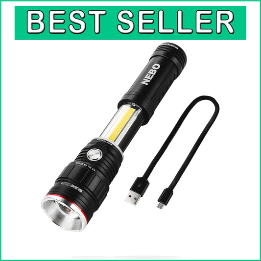 Ergonomic Slide King Flashlight - 4 Light Modes & Long Runtime for All Occasions