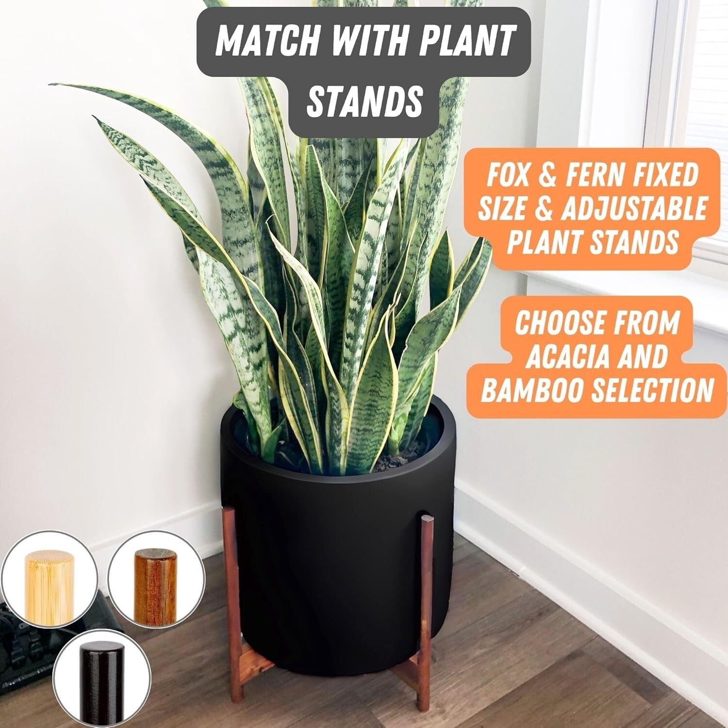 14.6 Inch XL Matte Black Fiberstone Planter with Drainage for Indoor/Outdoor