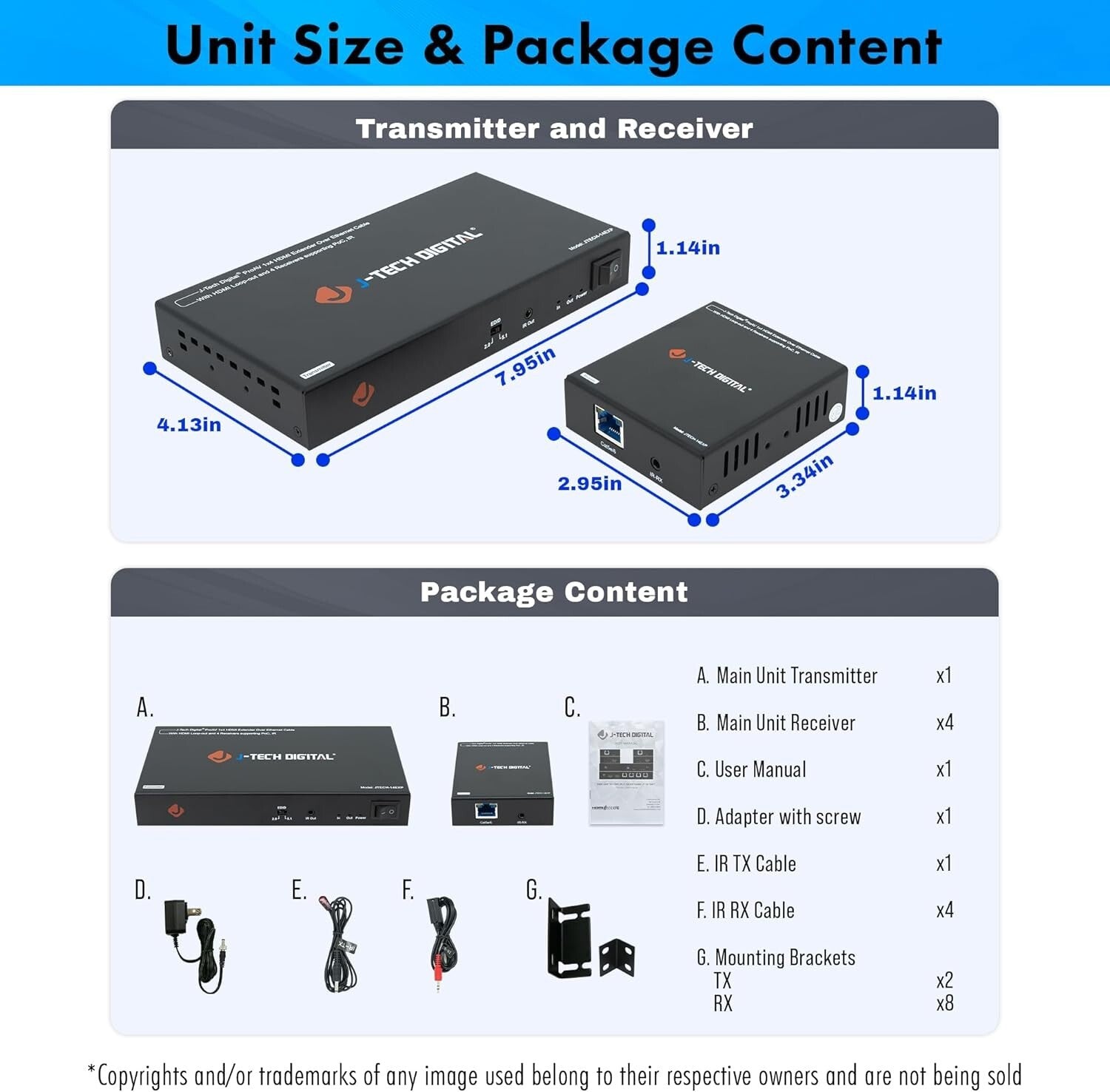 Professional Grade HDMI Extender Splitter 1 Input to 4 Outputs - 164ft Range