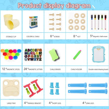 Load image into Gallery viewer, Adjustable Double-Sided Kids Art Easel with 360° Rotation and Accessories