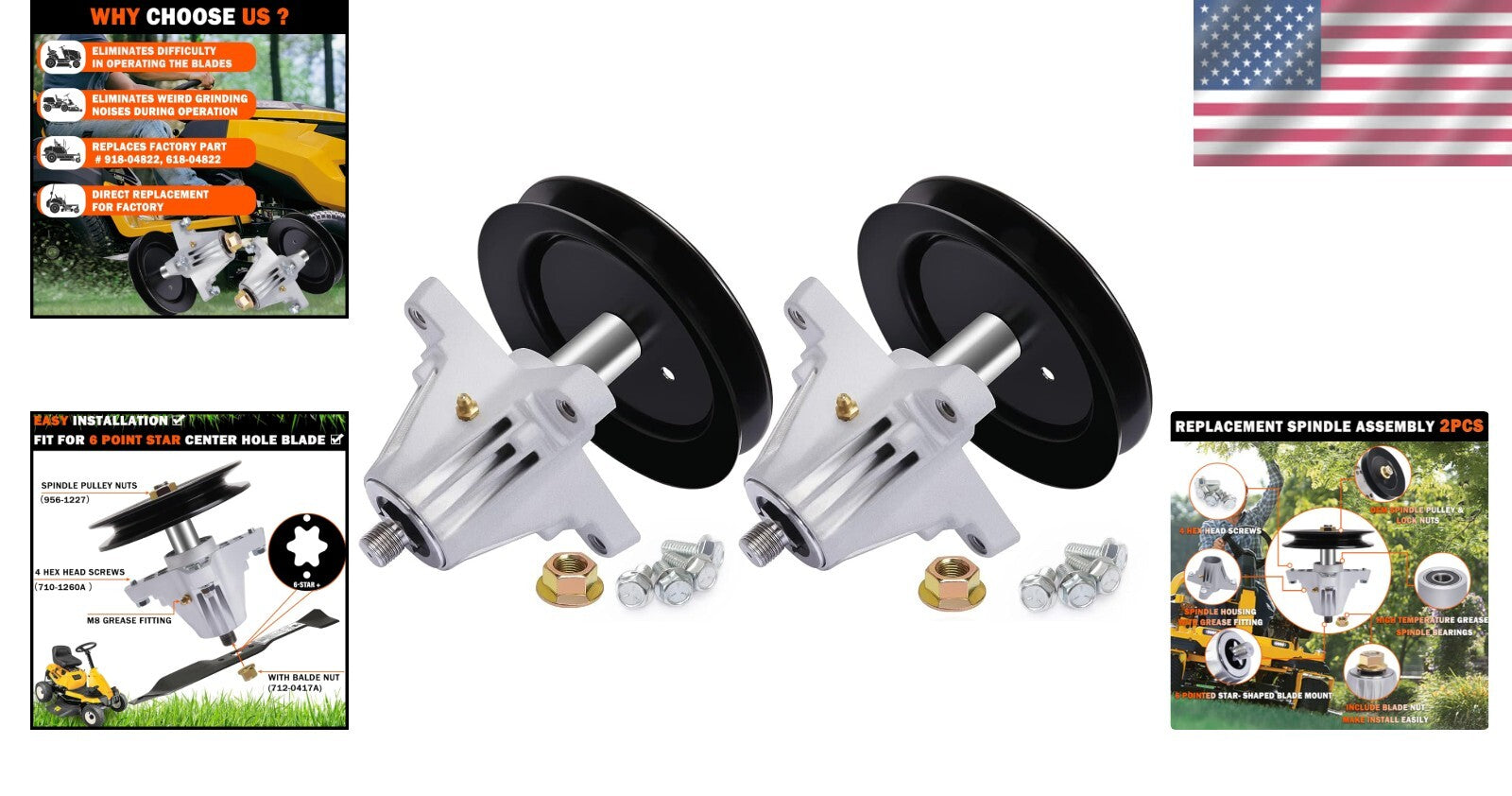 Replacement Spindle Assembly for MTD, Troy-Bilt, Cub Cadet 30 & 42 Inch Mowers