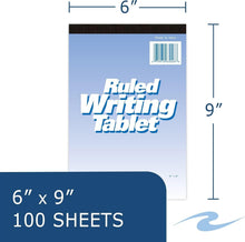 Load image into Gallery viewer, Professional 6" x 9" Writing Tablets - 100 Sheets, Case of 48, Made in USA