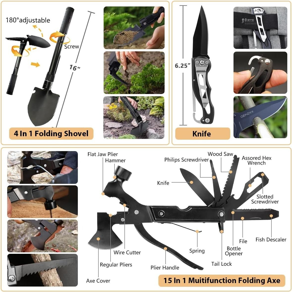 Ultimate 250 Piece Survival Kit with First Aid & Emergency Tent for Outdoorsmen