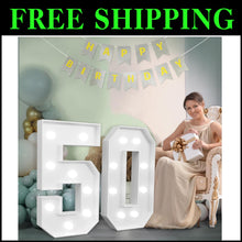 Load image into Gallery viewer, Large 3ft Light-Up Number 50: Perfect for Birthday and Anniversary Celebrations