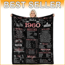 Load image into Gallery viewer, Rose Fleece Birthday Gift Blanket - Celebrating 65 Special Years with Elegance