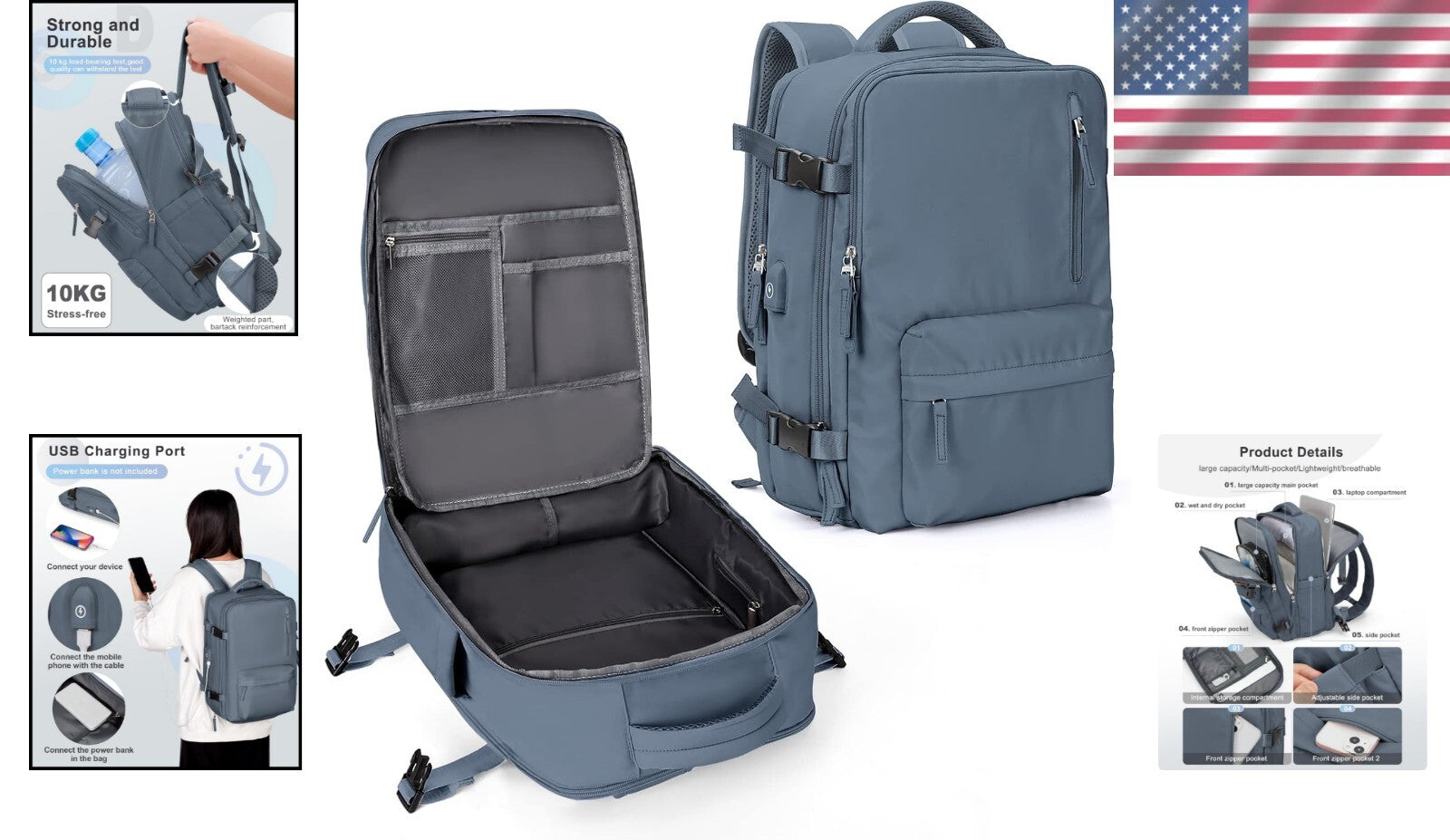 Multi-Functional Business Backpack for Women - Waterproof & Organized for Travel