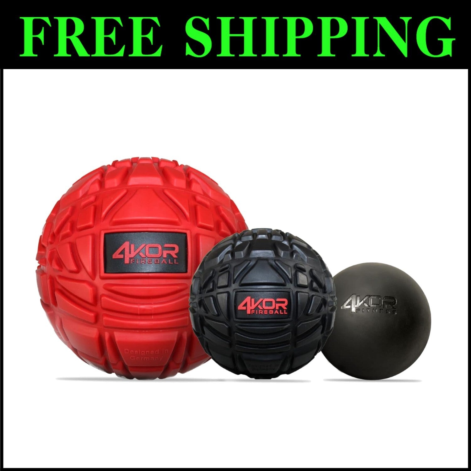 Portable 4KOR Grippy Massage Balls for Ultimate Muscle Pain Relief and Mobility