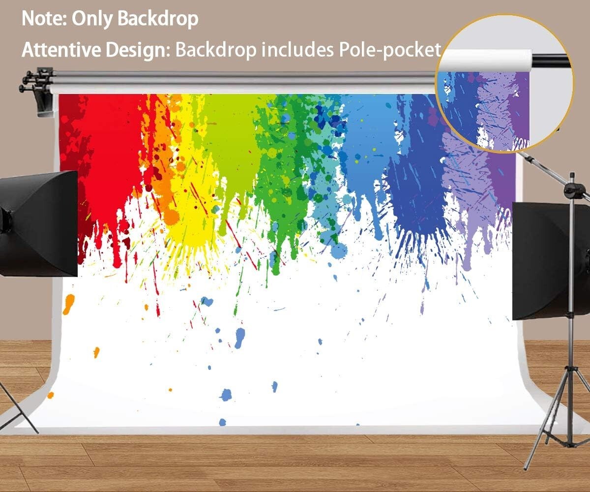 Lightweight Abstract Paint Splatter Backdrop, Ideal for Photo Booths (10x7ft)