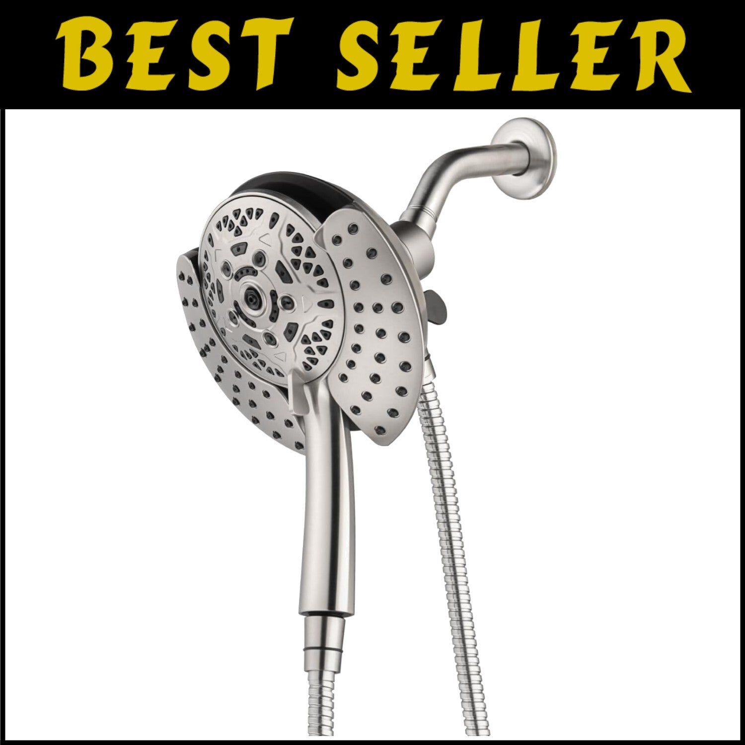 2.5 GPM Dual Shower Head with Handheld Spray & 60" Rotatable Hose - Nickel