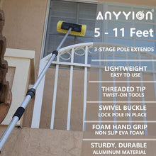 Load image into Gallery viewer, Versatile 11ft Yellow Car Wash Brush - Soft Bristles for Cars, Decks &amp; Pools