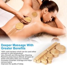 Load image into Gallery viewer, Versatile Bamboo Massage Tools Set: 12 Stones &amp; 4 Sticks for Targeted Relief