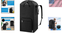 Load image into Gallery viewer, Large Durable Backpack Hamper with Zipper and Drawstring Closure for Easy Use