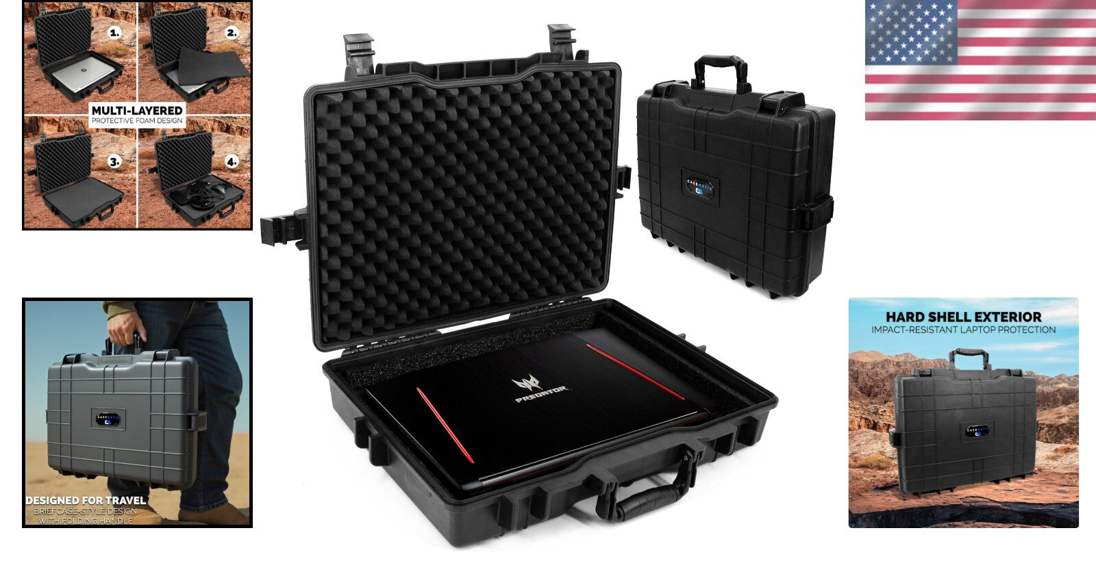 Premium Hard Shell Laptop Case for 17.3 inch Gaming Laptops - Travel Ready