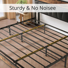 Load image into Gallery viewer, King Size Bed Frame with Storage Headboard &amp; Charging Station - Easy Assembly