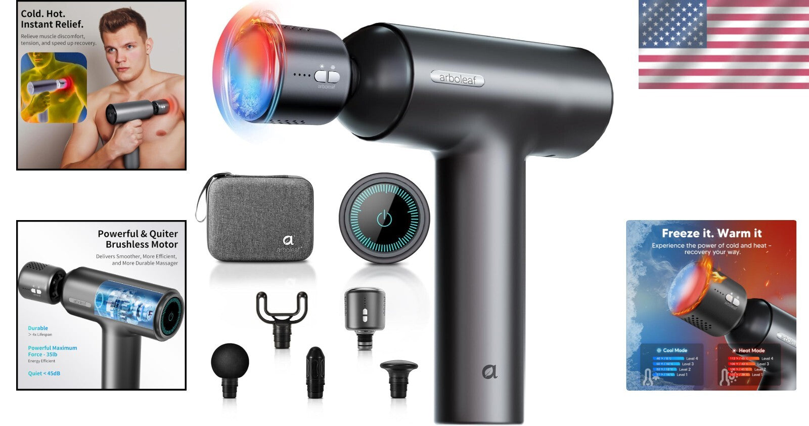 Battery-Powered Massage Gun with Touch Screen - Perfect for Muscle Recovery