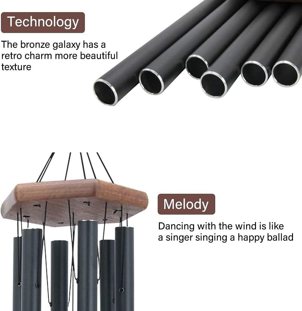 Elegant 30" Indoor/Outdoor Wind Chimes - Musical Home Decoration with Beech Wood