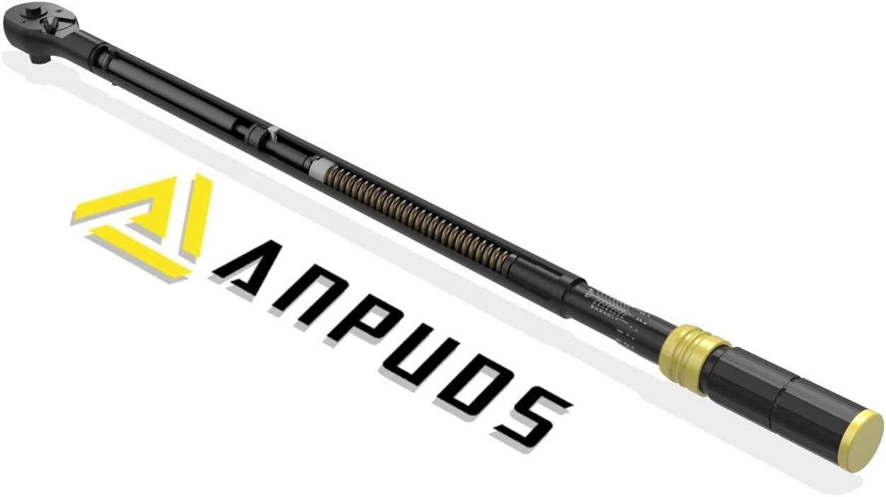 Durable Chrome Vanadium Steel Torque Wrench, 100-650 Ft-Lb, Dual-Direction Use