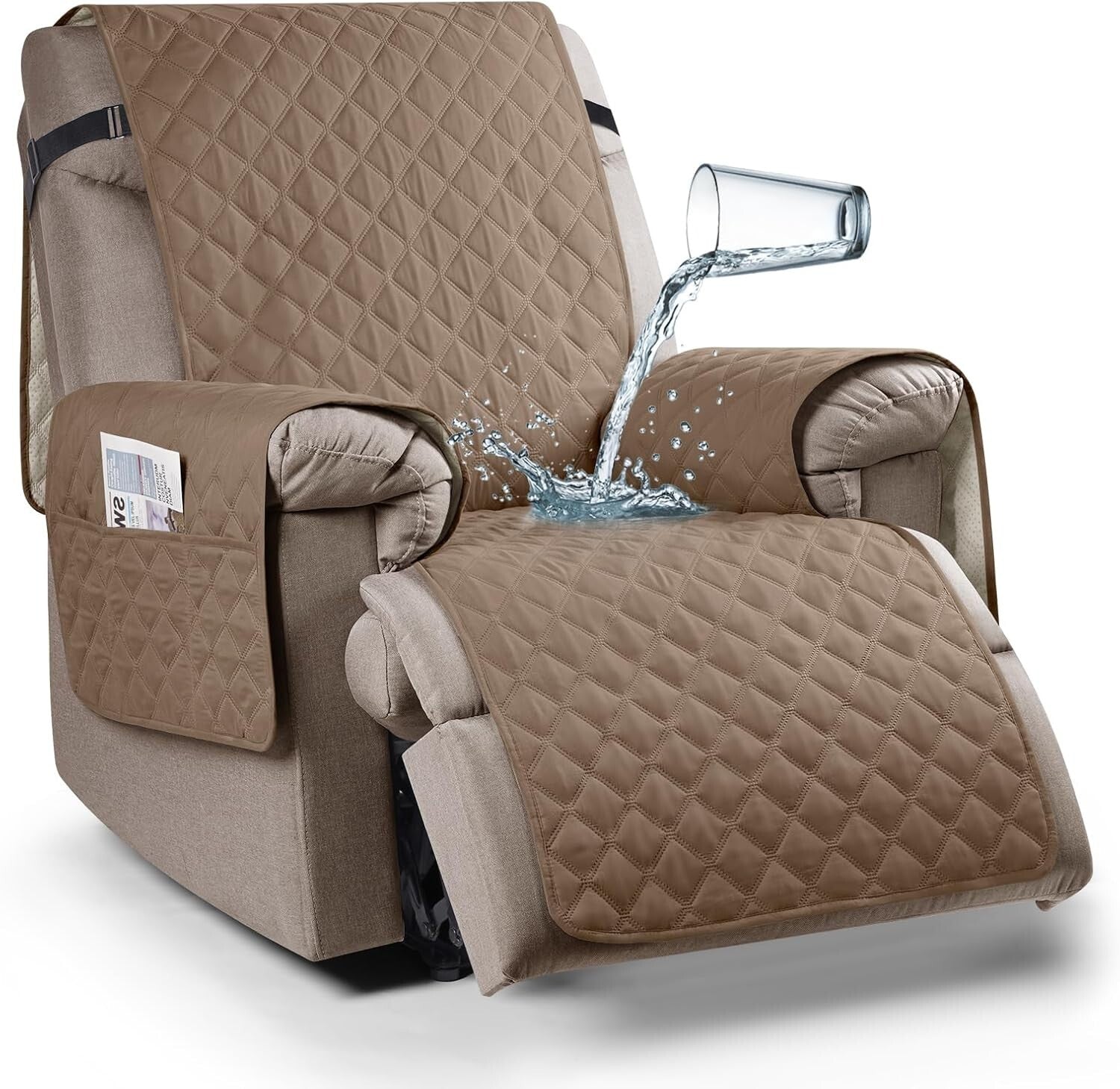 Elegant 100% Waterproof Recliner Chair Cover - Perfect for Families & Pets, 23"