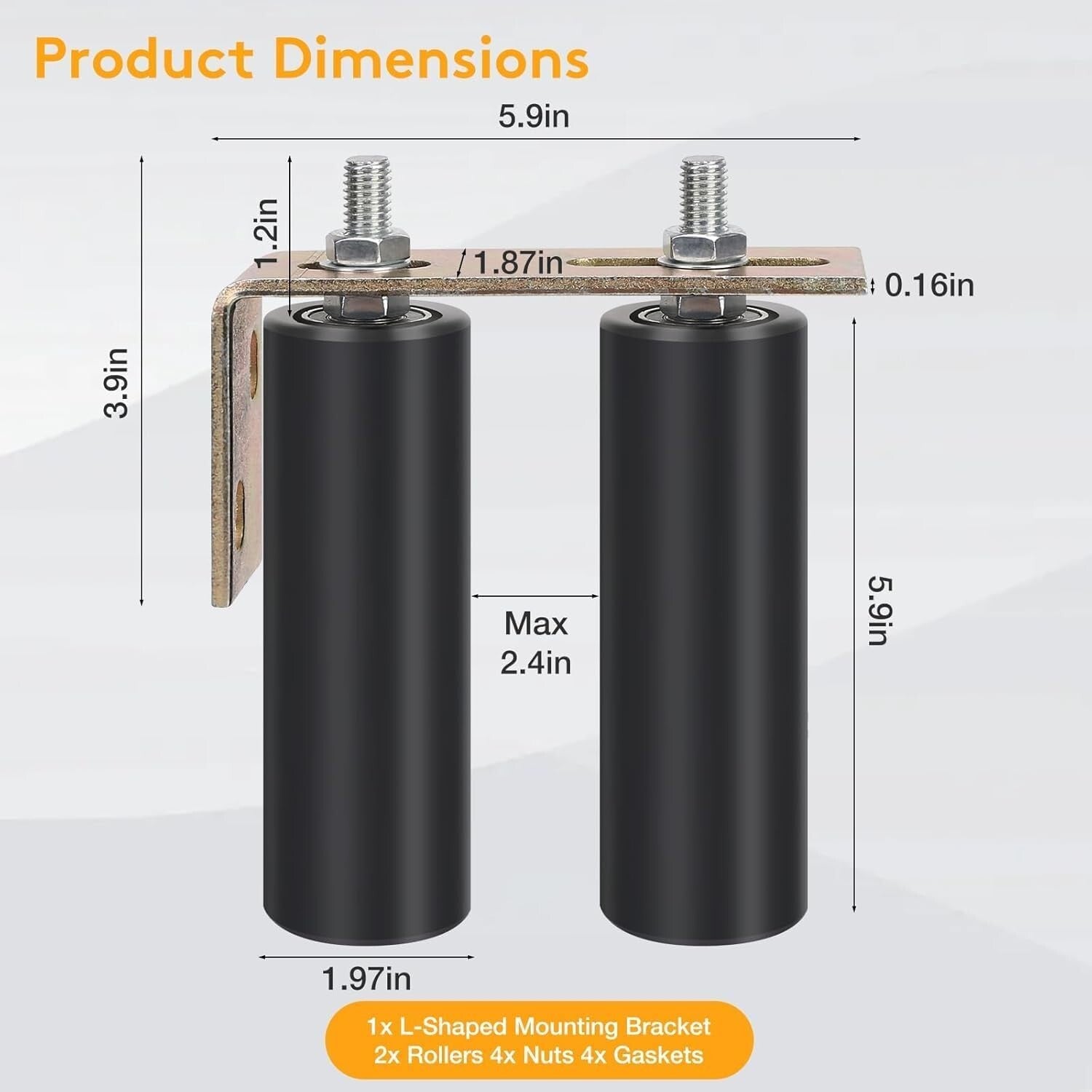 Versatile 2 Pack 6" Sliding Gate Roller Guide with Corrosion-Resistant Brackets