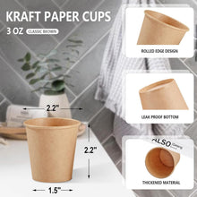 Load image into Gallery viewer, Mini 3 oz Kraft Paper Cups - 1200 Count Disposable Bathroom Solution for Events