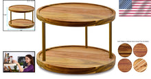 Load image into Gallery viewer, Elegant 14 Inch Acacia Wood Lazy Susan - Durable Kitchen Turntable Organizer