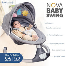 Load image into Gallery viewer, Jool Baby Nova Electric Swing - Bluetooth &amp; Remote-Controlled Newborn Soother