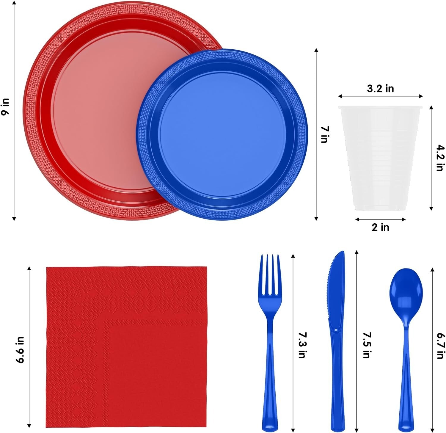 BPA-Free Patriotic Plates & Cups Set - 350 Pcs for Safe 4th Of July Celebrations