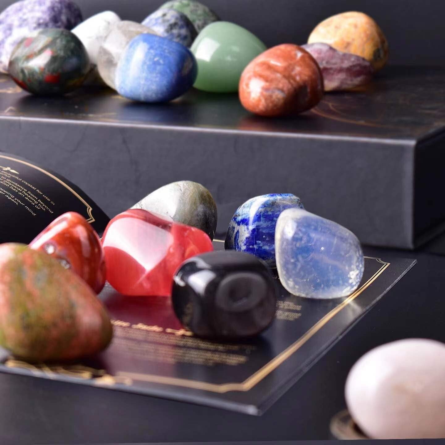 Extra Large Polished Stone Set: 25 Mixed Gemstones for Reiki & Chakra Balancing