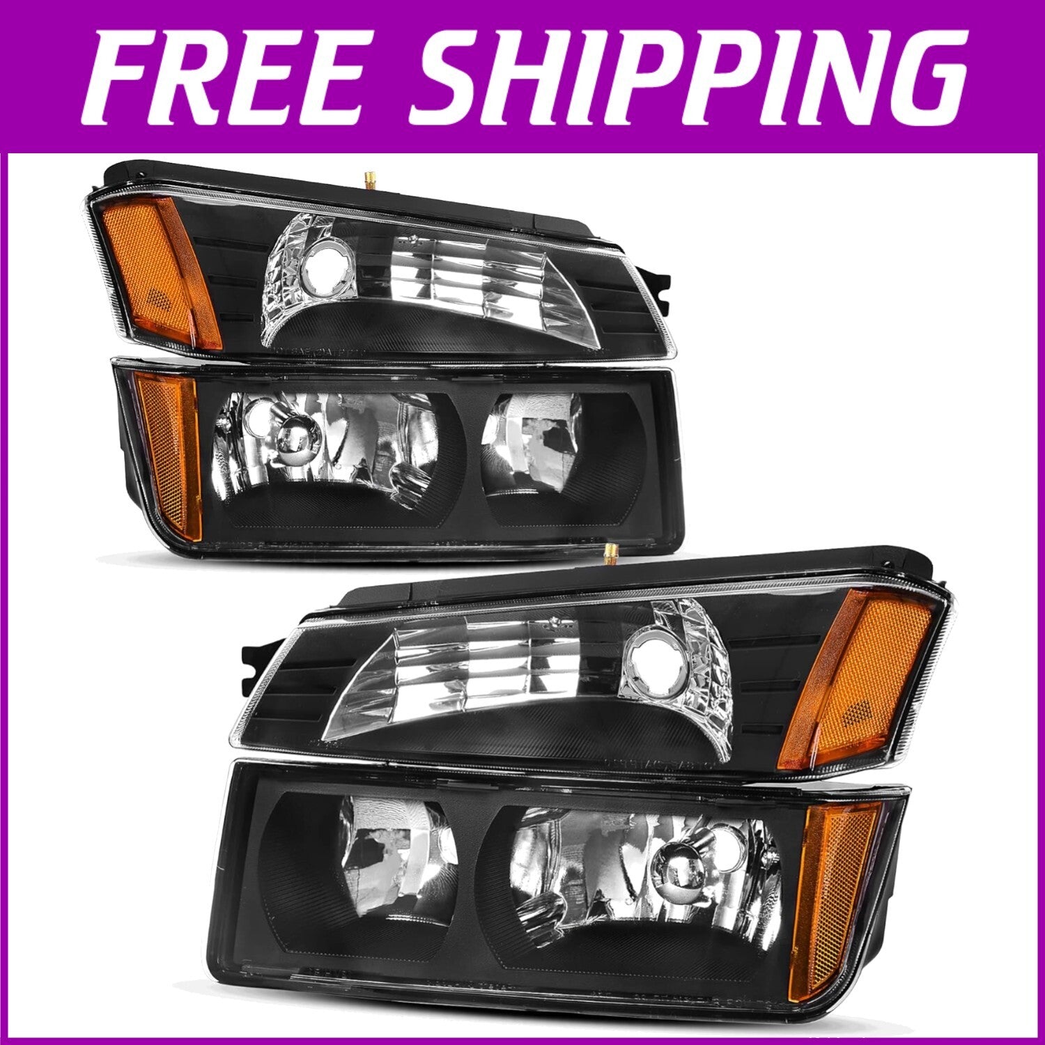Dot Certified Clear Lens Headlights for 02-06 Chevrolet Avalanche - Easy Install