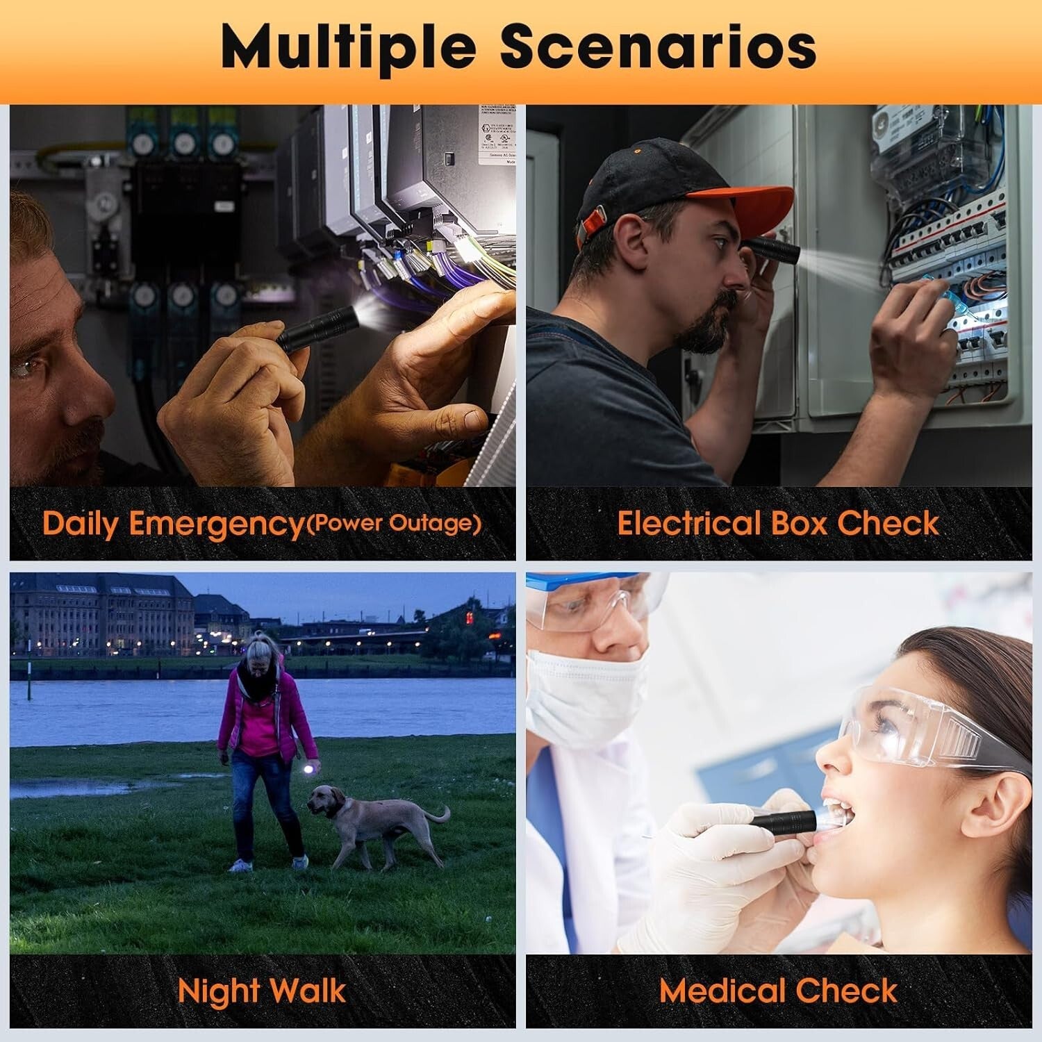 16-Pack Mini LED Pen Flashlights - Waterproof Pocket Lights for Outdoor Use