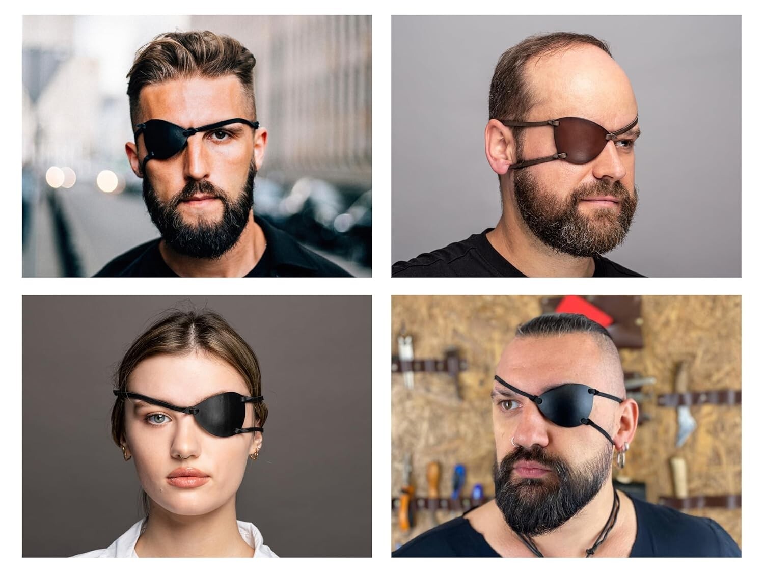 Adjustable Black Leather Eye Patch - Stylish Punished Snake Cosplay Accessory