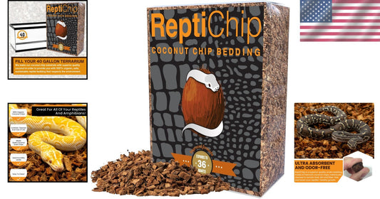 Dust-Free 36 Quart Premium Coconut Chip Bedding for Healthy Reptile Environments