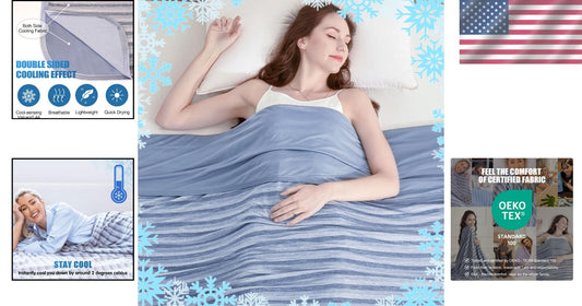 Breathable Double-Sided Cooling Blanket for Hot Summer Nights - Travel-Friendly