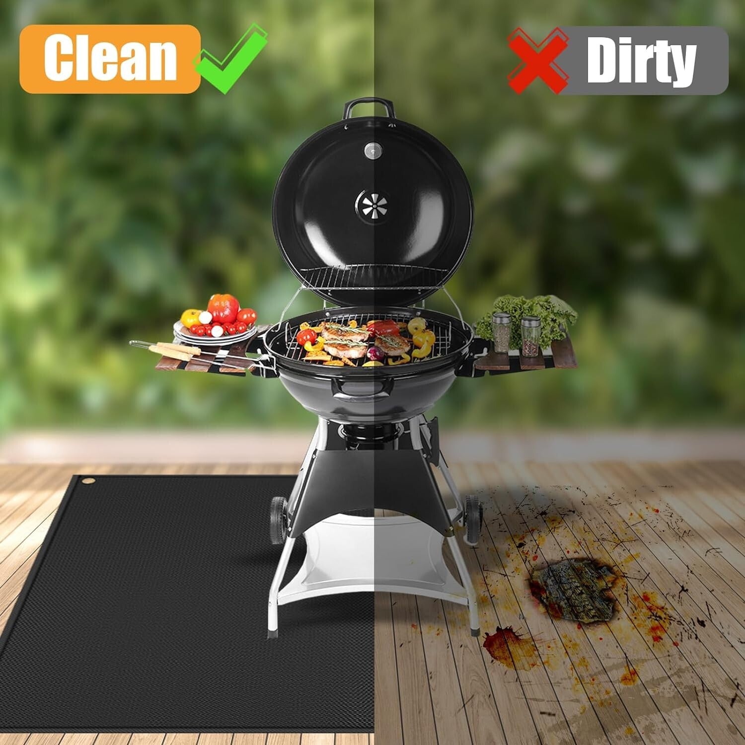 Fireproof and Easy-Clean 90x48 in Grill Mat - Perfect for Outdoor Grilling