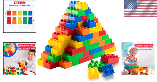 Lightweight 300 Jumbo Building Bricks - Perfect for Toddlers' Imaginative Play