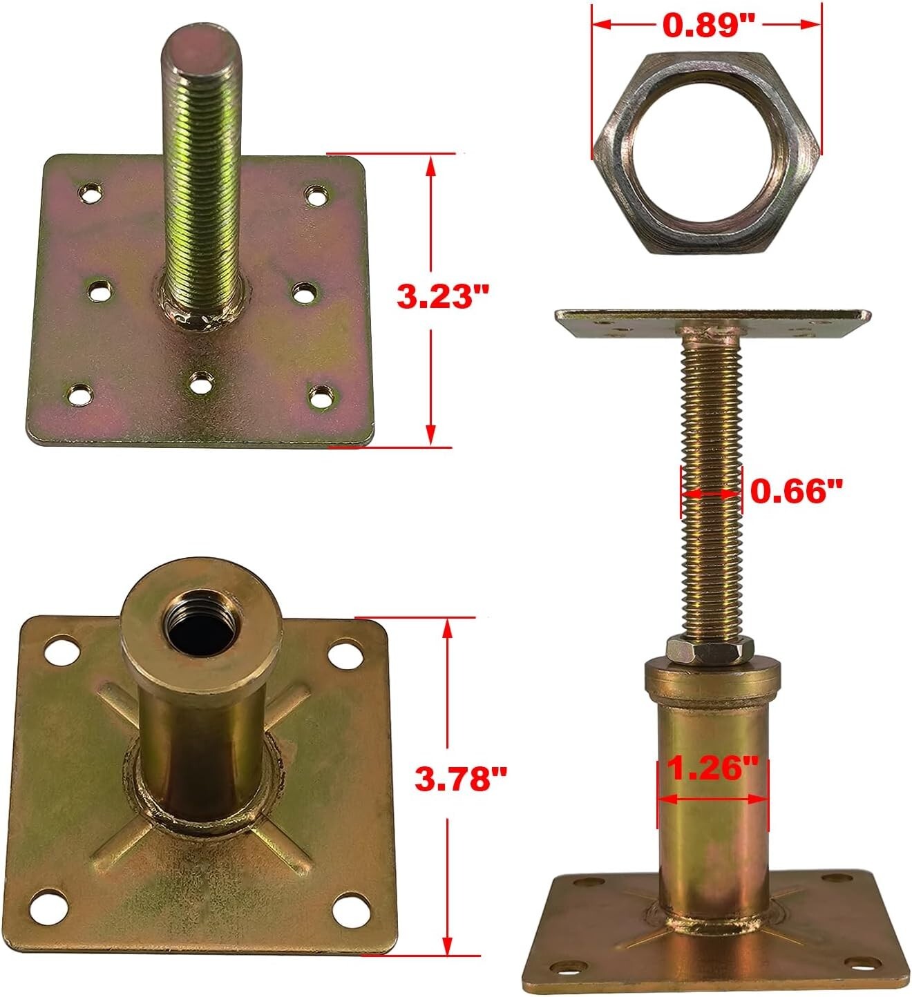 Adjustable Mini Screw Floor Jacks for Leveling - 4 Pack, 4500 lbs Capacity