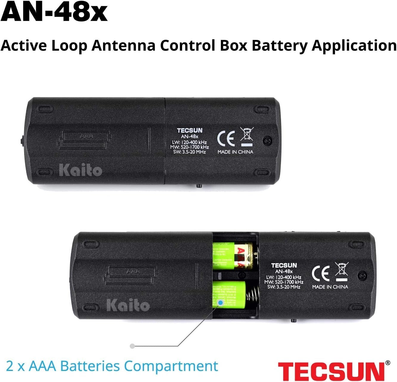 Enhanced Black Radio Antenna for Superior Indoor AM Reception - 2 AAA Powered