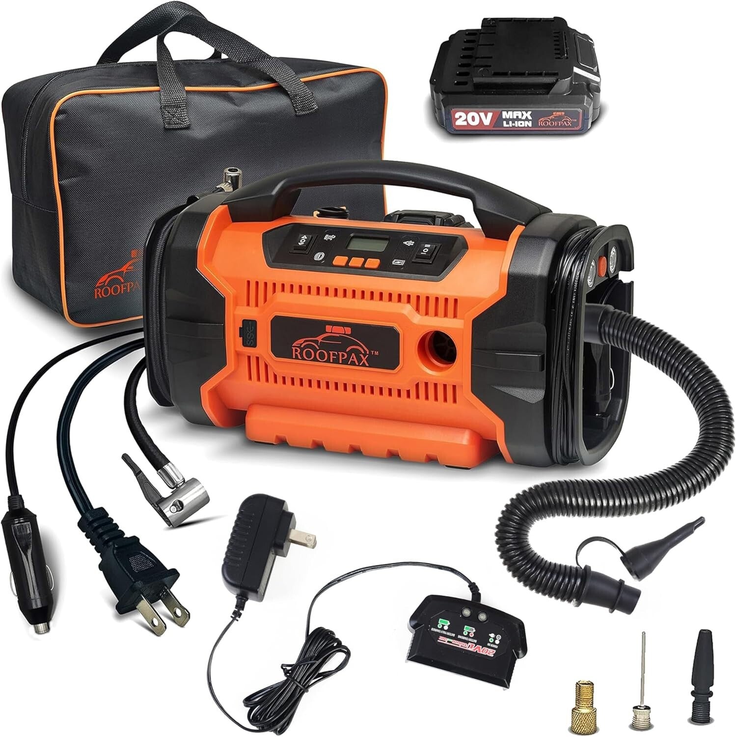 Compact Tire Inflator & Deflator with 20V Lithium Battery - Emergency Ready