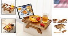 Load image into Gallery viewer, Adjustable Armrest Table with 360° Phone Holder - Modern Acacia Wood Design