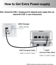 Load image into Gallery viewer, Premium Aluminum Dock for Mac Mini M4 - 8TB SSD Enclosure &amp; USB 3.1 Connectivity