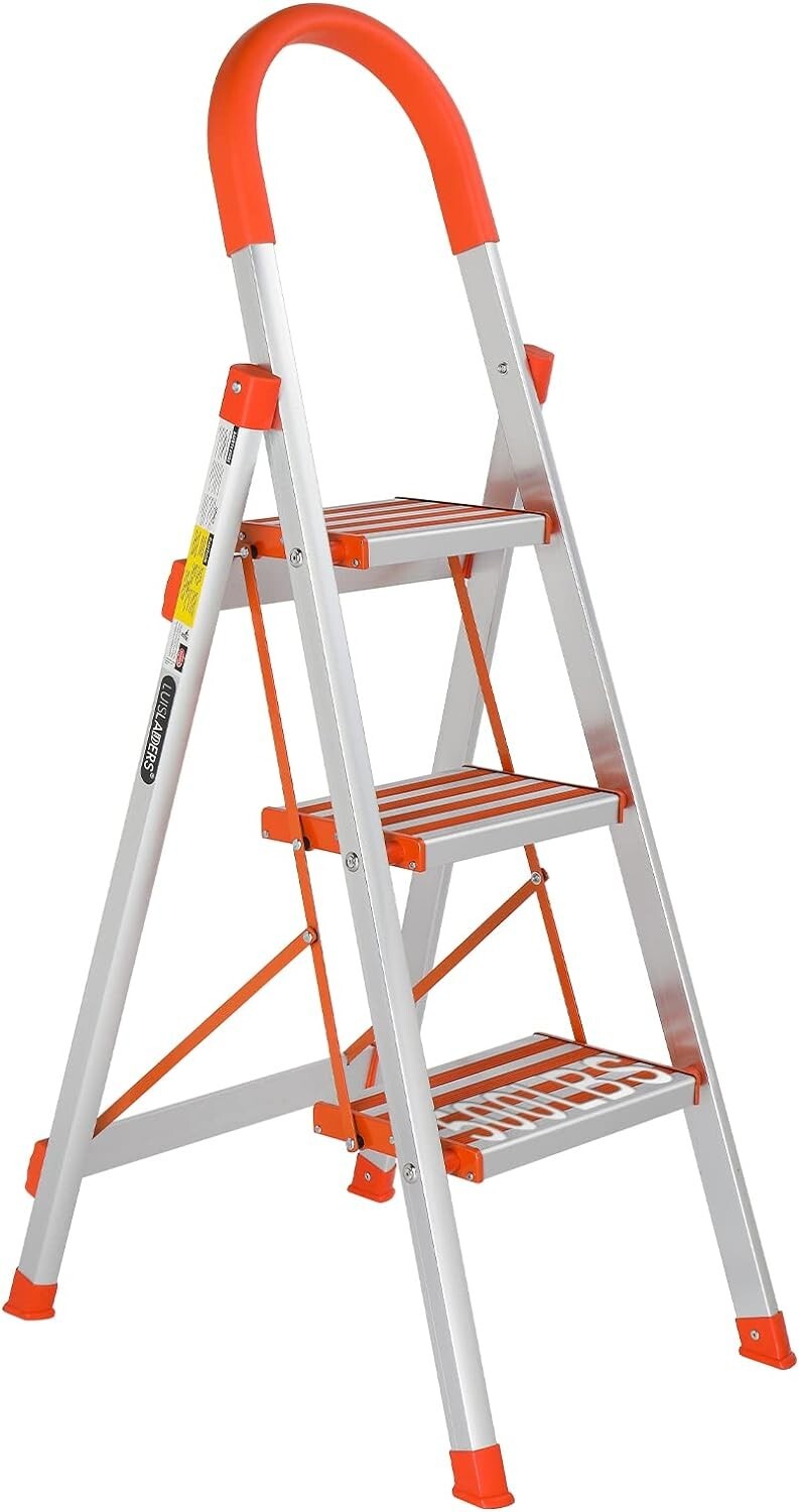 350lbs Lightweight Foldable 3-Step Stool with Anti-Slip Grip | Home & Kitchen